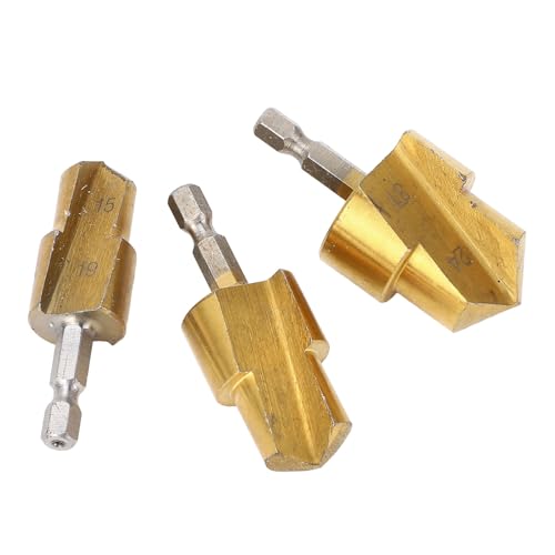 Greensen Rohr -Reamer -Bit, PVC Rohr -Reamer -Leitbohrbohrer 3 -Stück -Set 19mm 24 Mm 31 Mm für PPR PVC -Kunststoffrohre mit Hex -Shank -Anpassungen für die Meisten Elektrischen Bohrer von Greensen