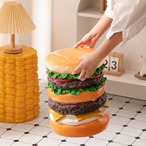 Greensen Schöner Ergonomischer Kleiner Stuhl, Handgepacktes Multifunktionales Harzschuhwechsel Hocker für das Schlafzimmer des Wohnzimmers (Burgerhocker) von Greensen