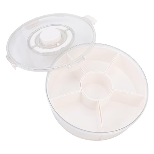 Greensen Vakuum-geteiltes Servierbrett, Vakuum-Snackbox mit Druckknopf-Vakuumdesign und 6 Abnehmbaren Fächern für Obst, Nüsse, Snacks, Partyunterhaltung von Greensen