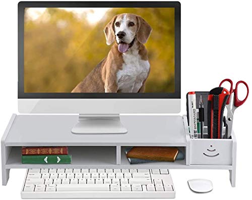 Monitorständer mit Schublade, Bildschirmständer Schreibtisch Organizer Holz Kunststoff Verbundmonitorständer Riser Schreibtischmonitorständer Ergonomischer Laptopständer Monitorständer mit Schublade, Bildschirmständer Schreibtisch Organizer Holz Kunststoff Verbundmonitorständer Riser Schreibtischmonitorständer Ergonomischer Laptopständer von Greensen