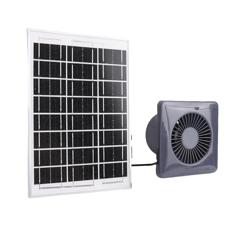 SIXRUN Solarbetriebener Abluftventilator mit 6W Solarpanel, IP67 wasserdicht Solarventilator für Hühnerställe, Gewächshäuser, Schuppen von Greensen
