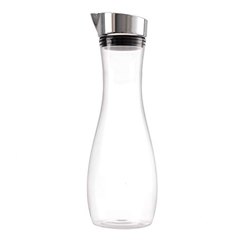 Saftflasche, Kunststoff-Wasserkrug mit Deckel, 1,2 L Acryl Transparente Saftflasche Transparente Saftflasche Wasserkrug Saftkrug mit Deckel, Eiskalter Wasserkrug von Greensen