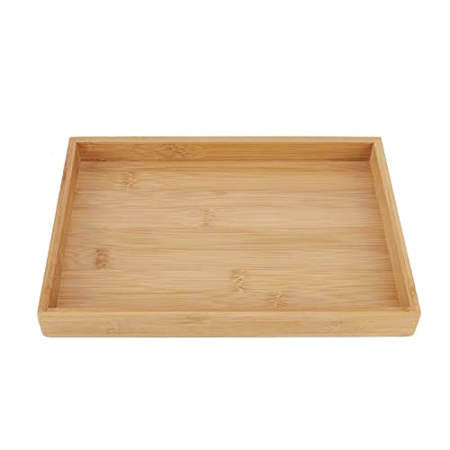 Serviertablett aus Bambus, Rechteckig Holz Griff Tablett Holztablett Bambus-Tablets für Frühstück Tee Couchtisch Dekoratives Butler-Ottoman-Tablett(28 * 19,5 * 3 cm) von Greensen