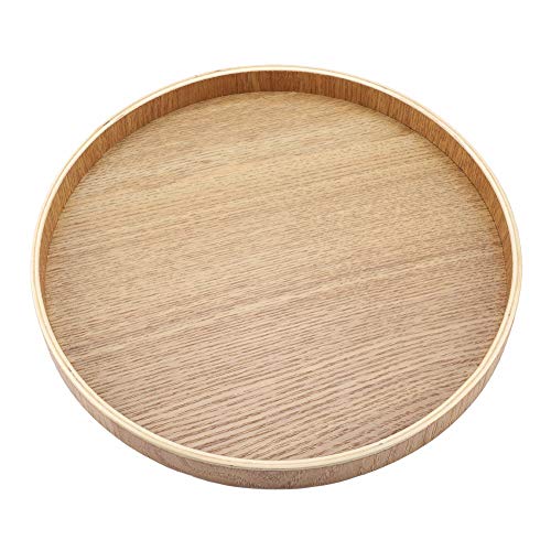 Serviertabletts aus Holz, Rund Tablett Holztablett Vintage Serviertablett für Frühstück Tee Couchtisch Dekoratives Tablett für Früchte Süßigkeiten Lebensmittel Home Decoration(24cm) von Greensen