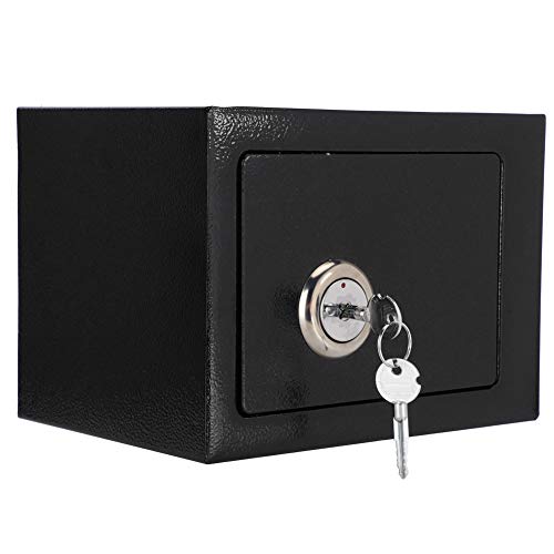 mit Schlüssel, Mini Wandtresor Safe Möbeltresor Schwarz Haltbar Stark Hohe Sicherheit Stahlsicherheitsbox für Home Office von Greensen