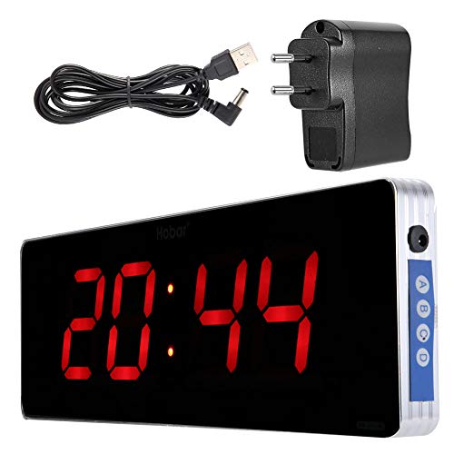 Digitale Wanduhr Mit Temperaturanzeige, Timer, Kalender - Tischuhr Für Raumbüro (36 * 13 * 3cm) - Uhr-Minuten-Digitalanzeige von Greensen