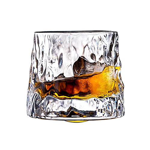 Whisky Gläser Drehbare Wassergläser für, Cocktail, Rum, Bourbon, Cognac, Wodka und Likör Whiskeygläser für Bar, Party und Zuhause, Geschenke für Männer (Gletscher) von Greensen
