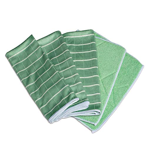 Greenshop24 Geschirrtücher und Reinigungstücher Bambus antibakteriell, 5 Tücher im Set, grün, für Küche und Haushalt, zum Reinigen von Oberflächen, Gläser, Fenster und Spiegel, streifenfreier Glanz Greenshop24 Geschirrtücher und Reinigungstücher Bambus antibakteriell, 5 Tücher im Set, grün, für Küche und Haushalt, zum Reinigen von Oberflächen, Gläser, Fenster und Spiegel, streifenfreier Glanz von Greenshop24
