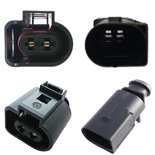 Auto Ersatz Stecker - 1J0973722 (SET) 2 Pin 1J0 973 722 Gegenlichtblende Standlichtblende Kompressor Klimaanlage Wasserpumpe Scheinwerferwaschanlage Scheibenwaschanlage Druckwandler Turbolader Auto von Greenspirits