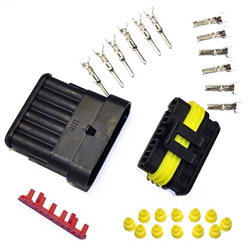 KFZ Ersatz Stecker – AMP Tyco Superseal 1.5 Kit 6-pin (SET) 282090-1, 282108-1 von Greenspirits