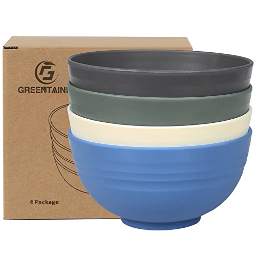 Greentainer 24 OZ Schüssel Müslischalen/Salatschalen 4er Set 710ml | Obstschale, Suppenschüssel für Kinder und Erwachesene | Leicht & Bruchsicher | Spülmaschinen- Mikrowellentauglich von Greentainer