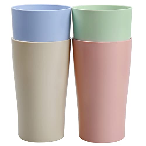 Greentainer 4er 400ml Tassen Becher Set aus PP, Unzerbrechlich Wiederverwendbare Trinkbecher für Heiße& Kalte Getränke, Kaffeetasse für Kinder und Erwachsene, BPA-Frei, Mikrowellen-Spülmaschinenfest von Greentainer