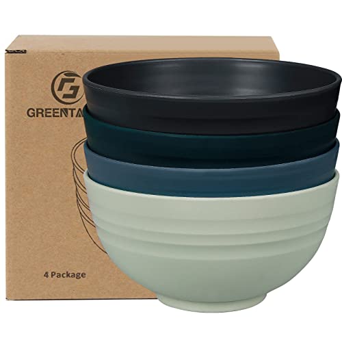 Greentainer Schüssel 24 OZ Müslischalen/Salatschalen, 4er 710ml Unbreakable Cereal Bowls|Obstschale, Suppenschüssel für Kinder und Erwachesene|Leicht & Bruchsicher|Kunststoff von Greentainer