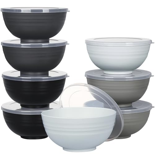 Greentainer Schüssel 24 OZ Müslischalen mit Deckel/Salatschalen, 8er 710ml Unbreakable Cereal Bowls|Obstschale, Suppenschüssel für Kinder und Erwachesene|Leicht & Bruchsicher von Greentainer