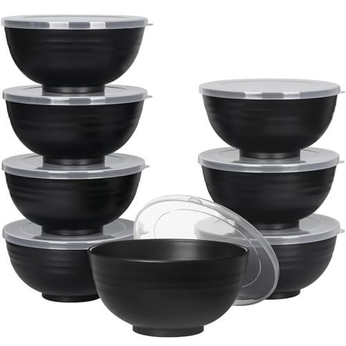 Greentainer Schüssel 24 OZ Müslischalen mit Deckel/Salatschalen, 8er 710ml Unbreakable Cereal Bowls|Obstschale, Suppenschüssel für Kinder und Erwachesene|Leicht & Bruchsicher von Greentainer