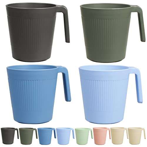 Greentainer Tasse mit Henke,Wiederverwendbare 500 ml Kaffeetassen aus Plastik,8er Trinkbecher für RV,Party,Picknick,Camping|Becher ohne Melamin für Wasser Milch Tee|Spülmaschinen & Mikrowellengeeignet von Greentainer