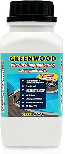 Greenwood WPC & BPC Imprägnierung Anthrazit-Grau - Imprägniermittel mit Farbe - Terrassen Pflegemittel mit UV-Schutz - ECO Lösungsmittelfrei - 750 ml von Greenwood