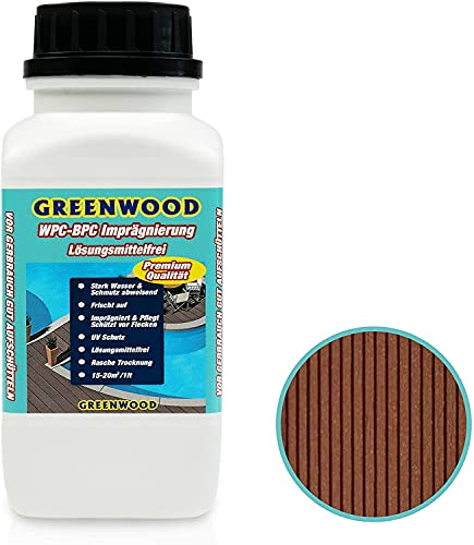 Greenwood - Premium WPC Pflege & Schutz Imprägnierung - Bangkirai/Mittel-Rotbraun #4L - 750ml - Lösungsmittelfrei - Keine Ausdünstungen - Haustierfreundlich - Schadstofffrei von Greenwood