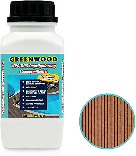 Greenwood - Premium WPC Pflege & Schutz Imprägnierung - Hellbraun #1L 750ml Lösungsmittelfrei - Keine Ausdünstungen - Haustierfreundlich - Schadstofffrei von Greenwood