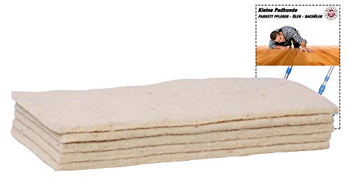 Soft-Sheep- 5x Schafwollpad Polierpads - Parkett Nachölen - Bodenbeläge einpflegen mit Parkett Pflegeöl und polieren von Greenwood