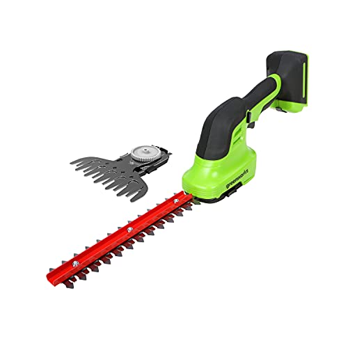 Greenworks G24SHT 2-in-1 Strauch- und Grasschere, 20 cm Heckenklingen, schneidet bis zu 8 mm Stängel und Zweige, 2800 Schnitte pro Minute, 15 cm Grasklinge OHNE 24 V Akku & Ladegerät, 3 Jahre Garantie von Greenworks