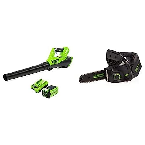 Greenworks 40 V Axial Akku-Laubbläser + Akku-Kettensäge von Greenworks