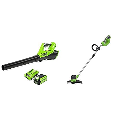 Greenworks 40 V Axial Akku-Laubbläser + Akku-Rasentrimmer 40V von Greenworks