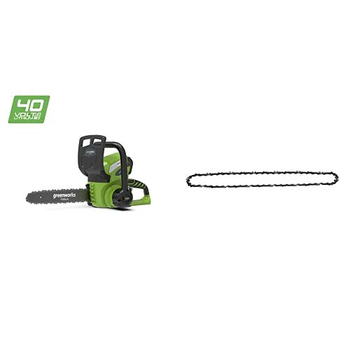 Greenworks Akku-Kettensäge G40CS30 mit Sägekette (Li-Ion 40V 4,3 m/s Kettengeschwindigkeit 30cm Schwertlänge 3/8" Teilung 120ml Öltankvolumen Rund-um Griff ohne Akku und Ladegerät) von Greenworks