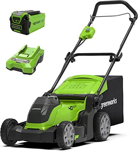 Greenworks G40LM41K25 Kabelloser Akku Rasenmäher für Flächen bis zu 300 m², 41 cm Schnittbreite, 50-Liter-Sack PLUS 40 V 2,5Ah-Akku & Ladegerät, 3 Jahre Garantie Greenworks G40LM41K25 Kabelloser Akku Rasenmäher für Flächen bis zu 300 m², 41 cm Schnittbreite, 50-Liter-Sack PLUS 40 V 2,5Ah-Akku & Ladegerät, 3 Jahre Garantie von Greenworks