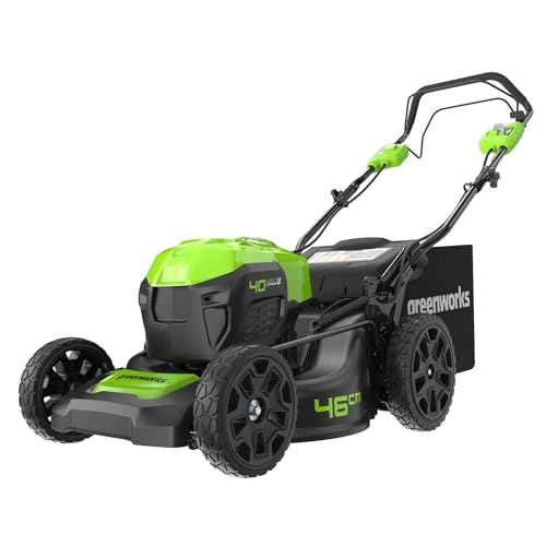 Greenworks GD40LM46SP Selbstfahrender Akku Rasenmäher mit bürstenlosem Motor für größere Flächen bis zu 600 m², 46 cm Schnittbreite, 55-Liter-Sack OHNE 40 V Akku und Ladegerät, 3 Jahre Garantie von Greenworks