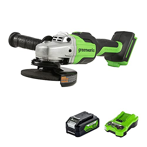 Greenworks Akku-Winkelschleifer GD24AG & Akku G24B4 & Akku-Ladegerät G24C Greenworks Akku-Winkelschleifer GD24AG & Akku G24B4 & Akku-Ladegerät G24C von Greenworks
