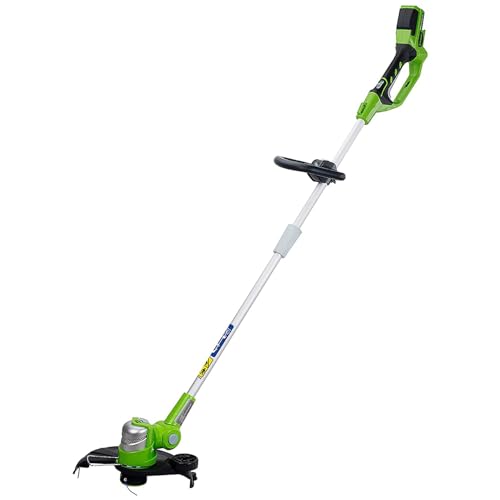 Greenworks Akku-Rasentrimmer G24LT30M Deluxe (Li-Ion 24V 30 cm Schnittbreite 8900 U/min dreh- und neigbarer Motorkopf verstellbarer Zusatzgriff Flowerguard ohne Akku und Ladegerät) von Greenworks