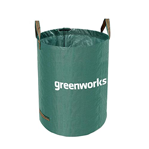 Greenworks Tools 120l Gartenabfallsack (Faltbarer Abfallsack für Gartenabfälle, Laub und Rasenschnitt 120 Liter Fassungsvermögen), Grün, Schwarz, Grau (AMP-120CB) von Greenworks