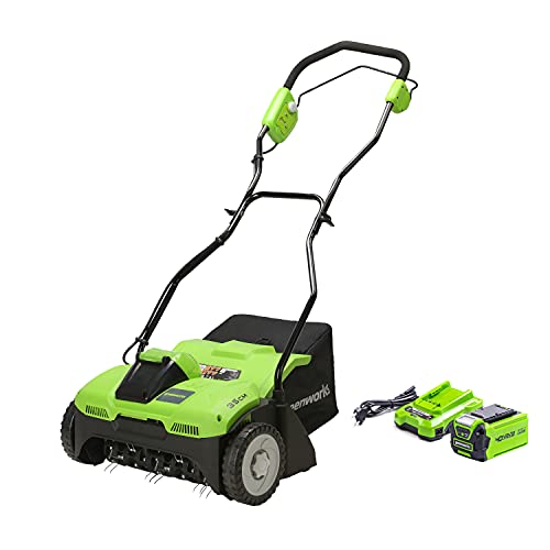 Greenworks 40V Akku Rasenlüfter , 3600 U/min, 36 cm Arbeitsbreite, 30 L Auffangbehälter OHNE Akku & Ladegerät, 3 Jahre Garantie G40DT35 von Greenworks