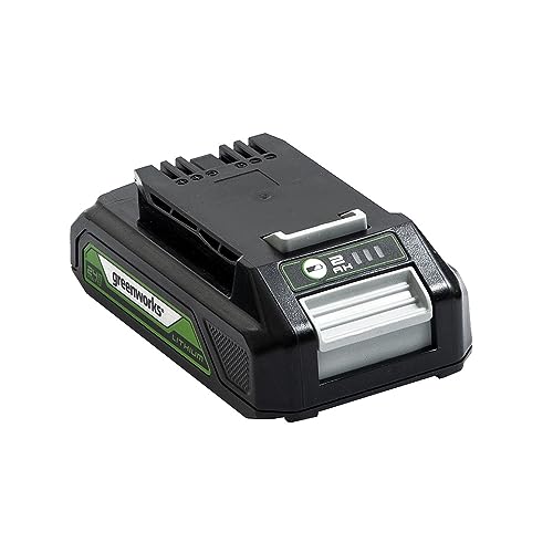 Greenworks 24V Akku - Original Greenworks 2Ah Leistungsstarker Lithium-Ionen Akku, leichtes Design mit 3-stufiger LED Batterieanzeige, 2 Jahre Garantie - G24B2 von Greenworks