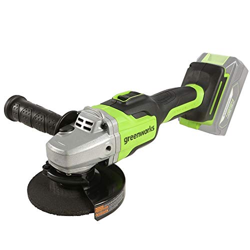 Greenworks Tools GD24AG Akku Winkelschleifer 125 mm Schneidemesser, 10500rpm, Links- oder Rechtshänder OHNE 24V Akku & Ladegerät, 3 Jahre Garantie von Greenworks Tools