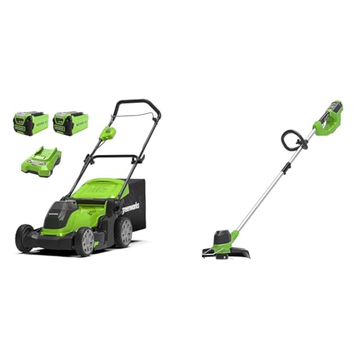 Bundle of Greenworks 40V Kabelloser Akku Rasenmäher -G40LM41K2X + Greenworks 40V Akku Rasentrimmer -G40LT von Greenworks