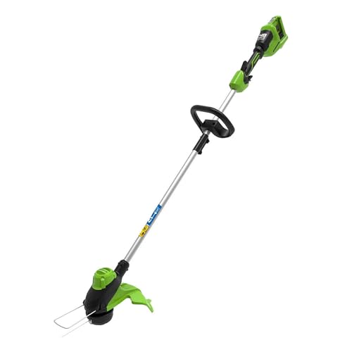 Greenworks 24-V-Akku-Rasentrimmer, 33 cm Schnittdurchmesser, 2 mm Drahtdurchmesser, runder Griff, max. 5600 U/min, maximale Schnittgeschwindigkeit 5600 U/min (Akku und Ladegerät Nicht im Lieferumfang Greenworks 24-V-Akku-Rasentrimmer, 33 cm Schnittdurchmesser, 2 mm Drahtdurchmesser, runder Griff, max. 5600 U/min, maximale Schnittgeschwindigkeit 5600 U/min (Akku und Ladegerät Nicht im Lieferumfang von Greenworks