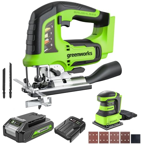 Greenworks 24V Akku-Stichsäge und Akku-Faustschleifer, 26 mm Hubhöhe, Brushless, inkl. 2Ah Akku und Ladegerät Greenworks 24V Akku-Stichsäge und Akku-Faustschleifer, 26 mm Hubhöhe, Brushless, inkl. 2Ah Akku und Ladegerät von Greenworks