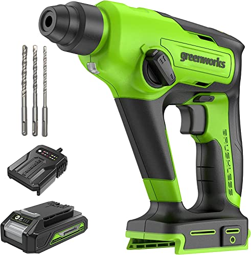Greenworks 24V Bürstenloser Drehhammer Bohrer 1.2 Joule Akku SDS-Plus Heavy Duty 4-Mode Selector Anti-Vibration Griff Eingebaute LED Licht Impact Energie Tool Nur Greenworks 24V Bürstenloser Drehhammer Bohrer 1.2 Joule Akku SDS-Plus Heavy Duty 4-Mode Selector Anti-Vibration Griff Eingebaute LED Licht Impact Energie Tool Nur von Greenworks