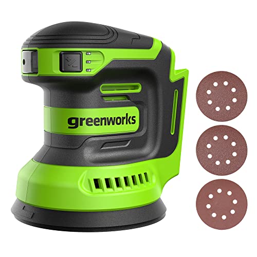 Greenworks 24V Exzenterschleifer-Kit, 5" Zufallsschleifer mit variabler Geschwindigkeit, nur Werkzeug von Greenworks