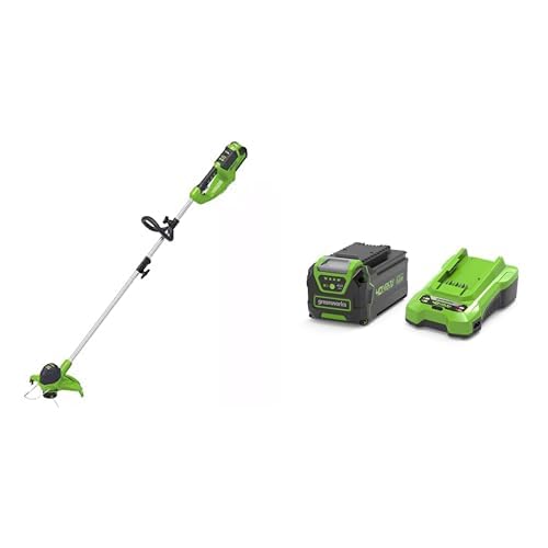 Greenworks 40V Akku Rasentrimmer für mittelgroße Gärten, 30 cm Schnittbreite G40LT + Greenworks 40V Akku & Universal Ladegerät Kit Greenworks 40V Akku Rasentrimmer für mittelgroße Gärten, 30 cm Schnittbreite G40LT + Greenworks 40V Akku & Universal Ladegerät Kit von Greenworks