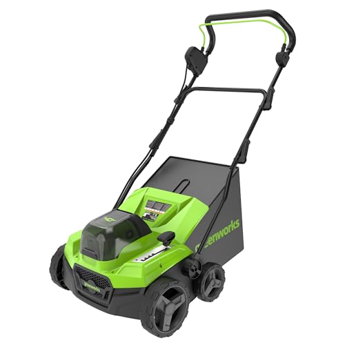 Greenworks 40V Akku Vertikutierer und Rasenharke mit bürstenlosem Motor, 3100 U/min, 38 cm Arbeitsbreite, 5 Tiefen, 45 L Auffangbehälter OHNE Akku & Ladegerät, 3 Jahre Garantie GD40SC38II Greenworks 40V Akku Vertikutierer und Rasenharke mit bürstenlosem Motor, 3100 U/min, 38 cm Arbeitsbreite, 5 Tiefen, 45 L Auffangbehälter OHNE Akku & Ladegerät, 3 Jahre Garantie GD40SC38II von Greenworks