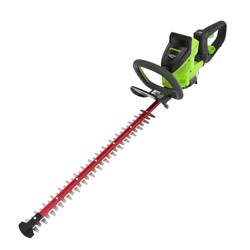 Greenworks Akku Heckenschere 66cm Dual Action Klinge, bürstenloser Motor Schneidet bis zu 28 mm Dicke Äste und Stämme, 3400 SPM OHNE 40-V-Akku und Ladegerät GD40HT66 von Greenworks