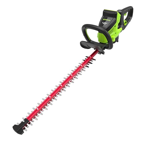 Greenworks Akku Heckenschere 66cm Dual Action Klinge, bürstenloser Motor Schneidet bis zu 28 mm Dicke Äste und Stämme, 3400 SPM OHNE 40-V-Akku und Ladegerät GD40HT66 von Greenworks