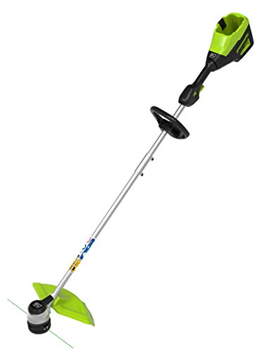 Greenworks Akku-Rasentrimmer GD60LT (Li-Ion 60V 40cm Schnittbreite 6000U/min 2mm Fadendurchmesser variable Geschwindigkeitskontrolle Hi/Low-Modus zweiteiliger Schaft ohne Akku und Ladegerät) von Greenworks