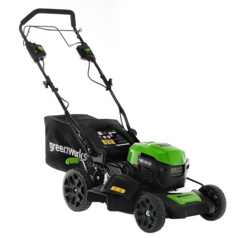 Greenworks Akkurasenmäher Greenworks Akku - Rasenmäher GD48LM46SP - ohne Akku und Charger, Akku und Ladegerät sind nicht im Lieferumfang enthalten von Greenworks