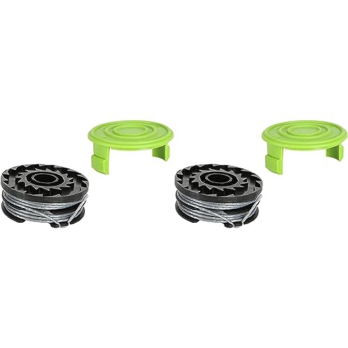 Greenworks Doppel-Fadenspule mit Schutzabdeckung, 2mm Fadendurchmesser 6m Schnur für Greenworks 40V Rasentrimmer G40LT G40LTK2 G40LTK2x Serie (Packung mit 2) von Greenworks