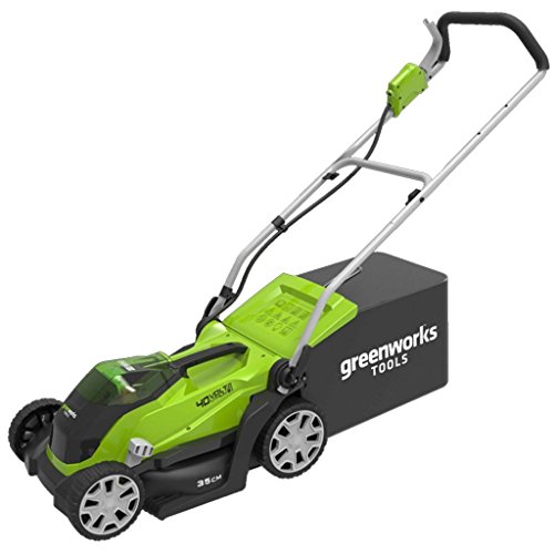 Greenworks G40LM35 Kabelloser Akku Rasenmäher - Für Flächen bis zu 400 m², 35 cm Schnittbreite, 40-Liter-Sack OHNE 40-V-Akku und Ladegerät, 3 Jahre Garantie von Greenworks