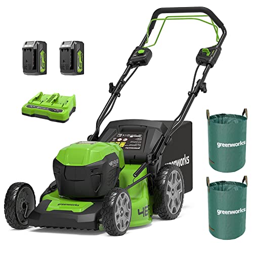 Greenworks G24X2LM36 Kabelloser Akku Rasenmäher für Flächen bis zu 840 m², 36 cm Schnittbreite, 40-Liter-Sack OHNE 2 x 24V (entspricht 48V) Akku & Ladegerät, 3 Jahre Garantie von Greenworks